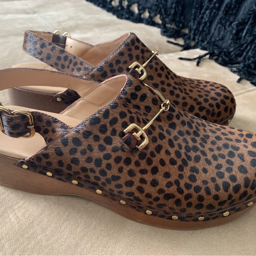 Sam Edelman sling back studded leopard print clog